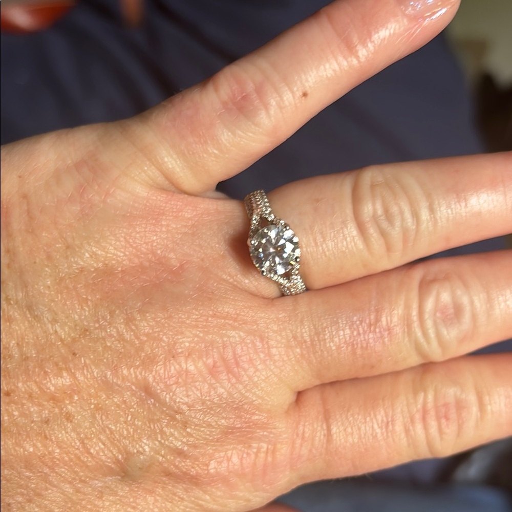 Elegant 2 Carat Moissanite GRA certified ring size 7